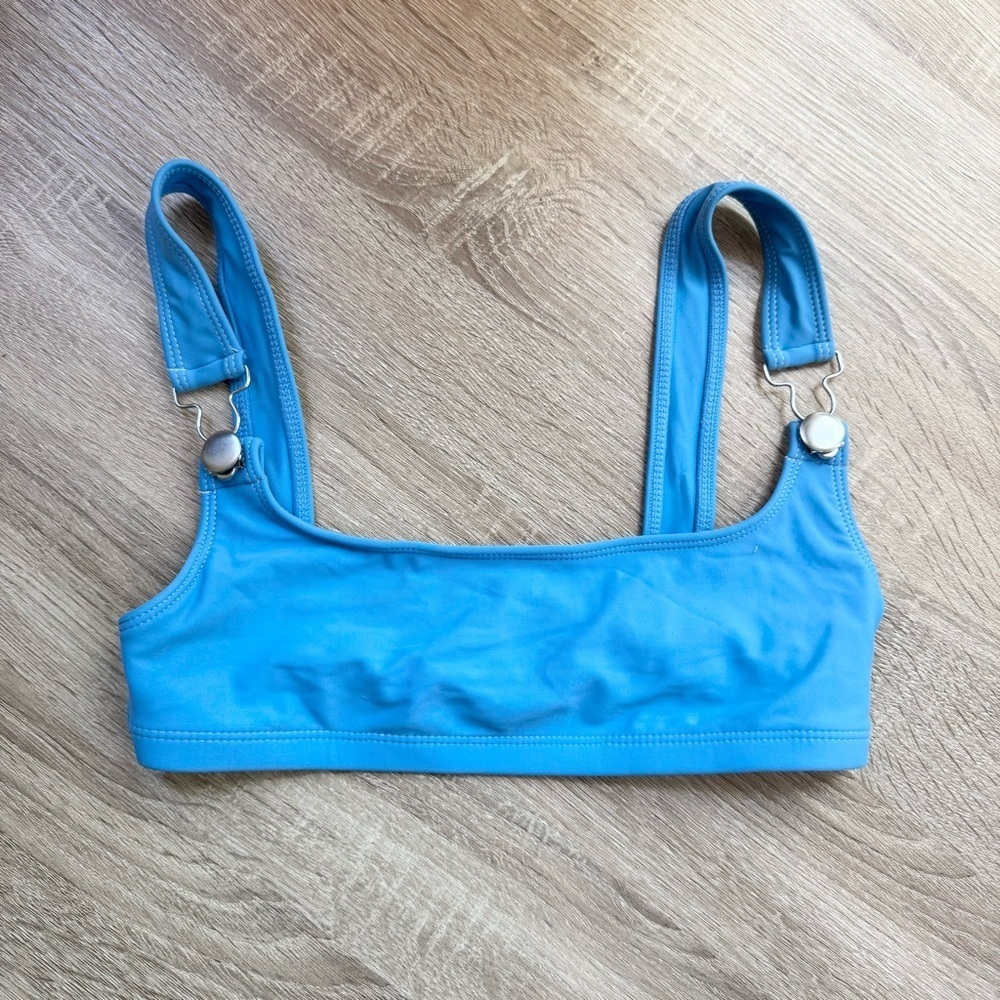 New Free People OOKIOH Hermosa Bikini Swim Top Blue Small